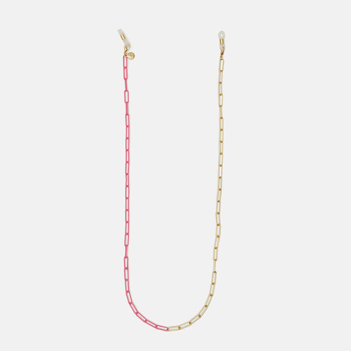 Cordón cadena Flow dorada y rosa, , large.