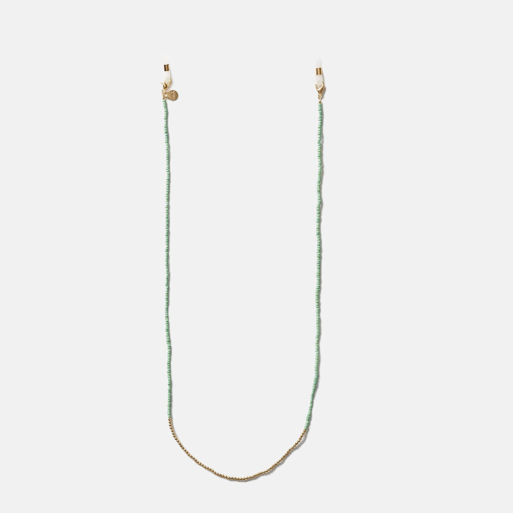 CORDON CUENTAS VERDE/DORADAS, , large