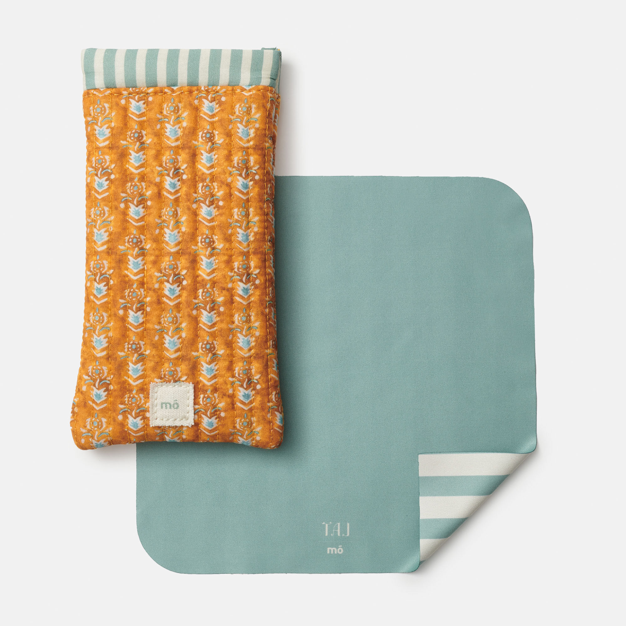 POUCH ACOLCHADO TAJ PRINT NARANJA