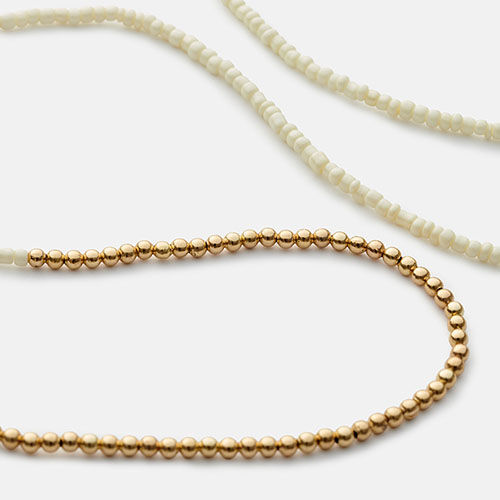 CORDON CUENTAS BEIGE/DORADAS, , medium