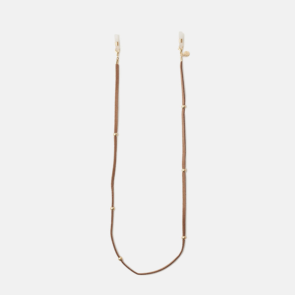 CORDON HYGGE BEIGE BOLAS DORADAS  , , large