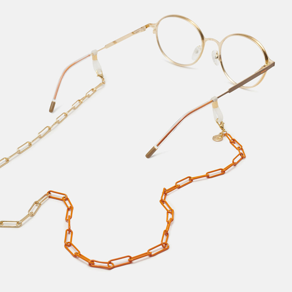 CORDON CADENA FLOW DORADA Y NARANJA  , , large