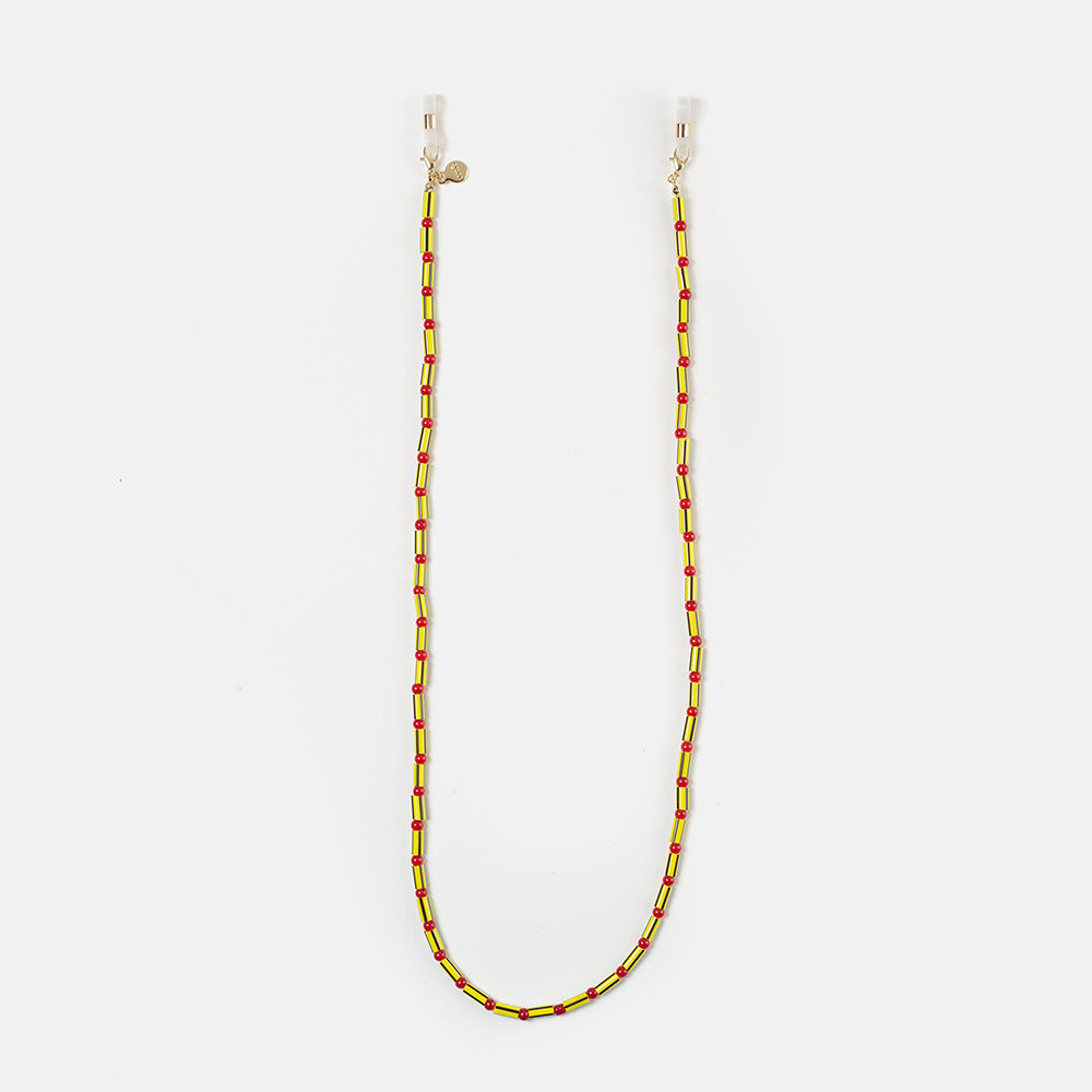 CORDON ABALORIOS AMARILLO SALITRE  , , large