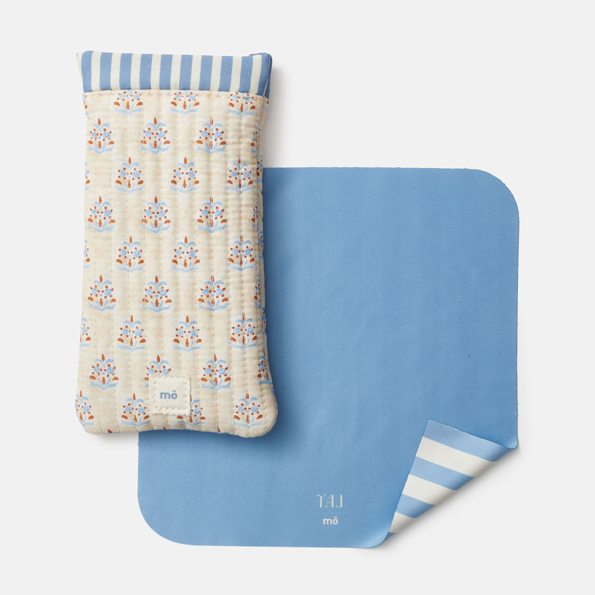 POUCH ACOLCHADO TAJ PRINT BEIGE