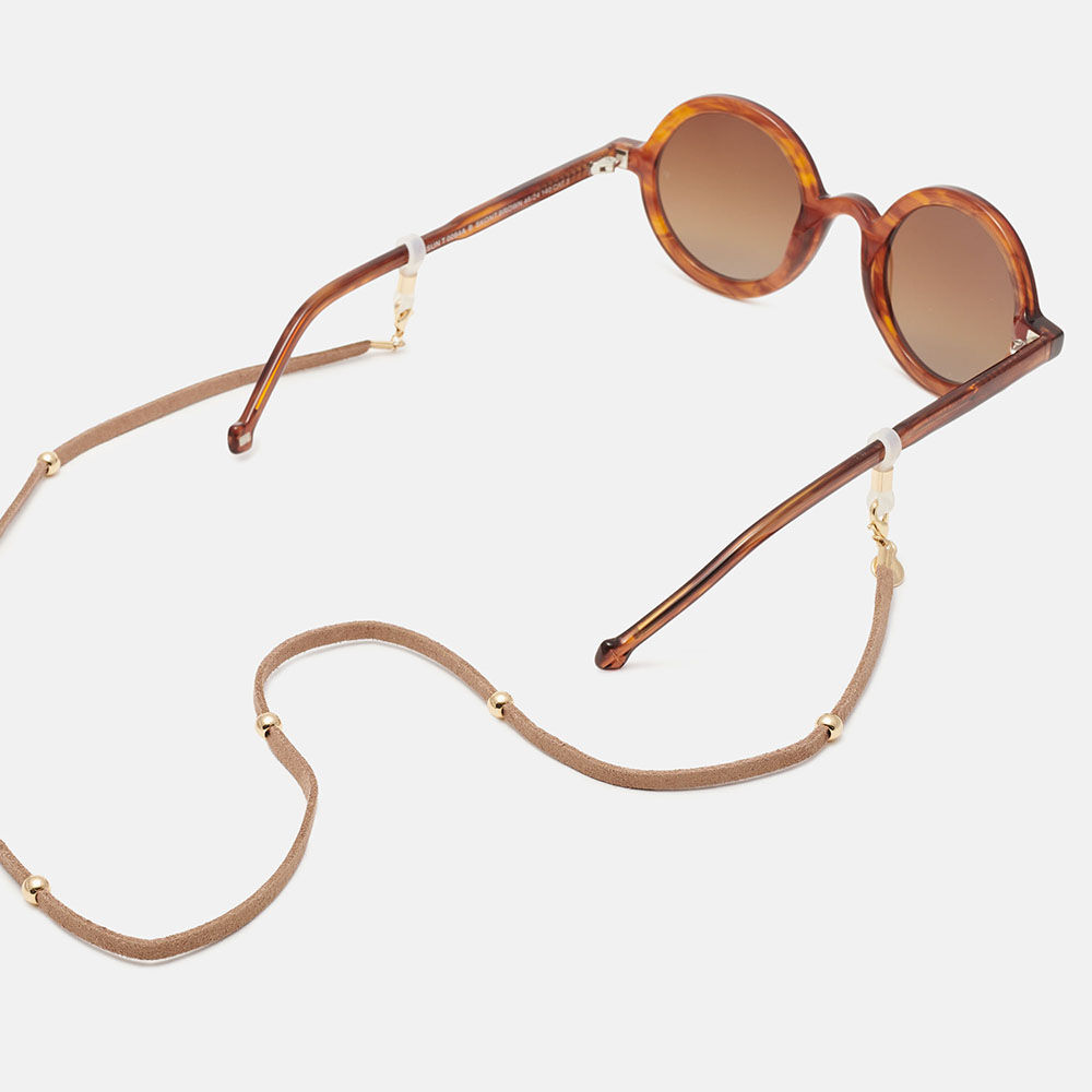 CORDON HYGGE BEIGE BOLAS DORADAS  , , large