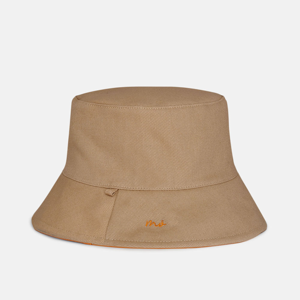 GORRO REVERSIBLE NARANJA/CAMEL, , large