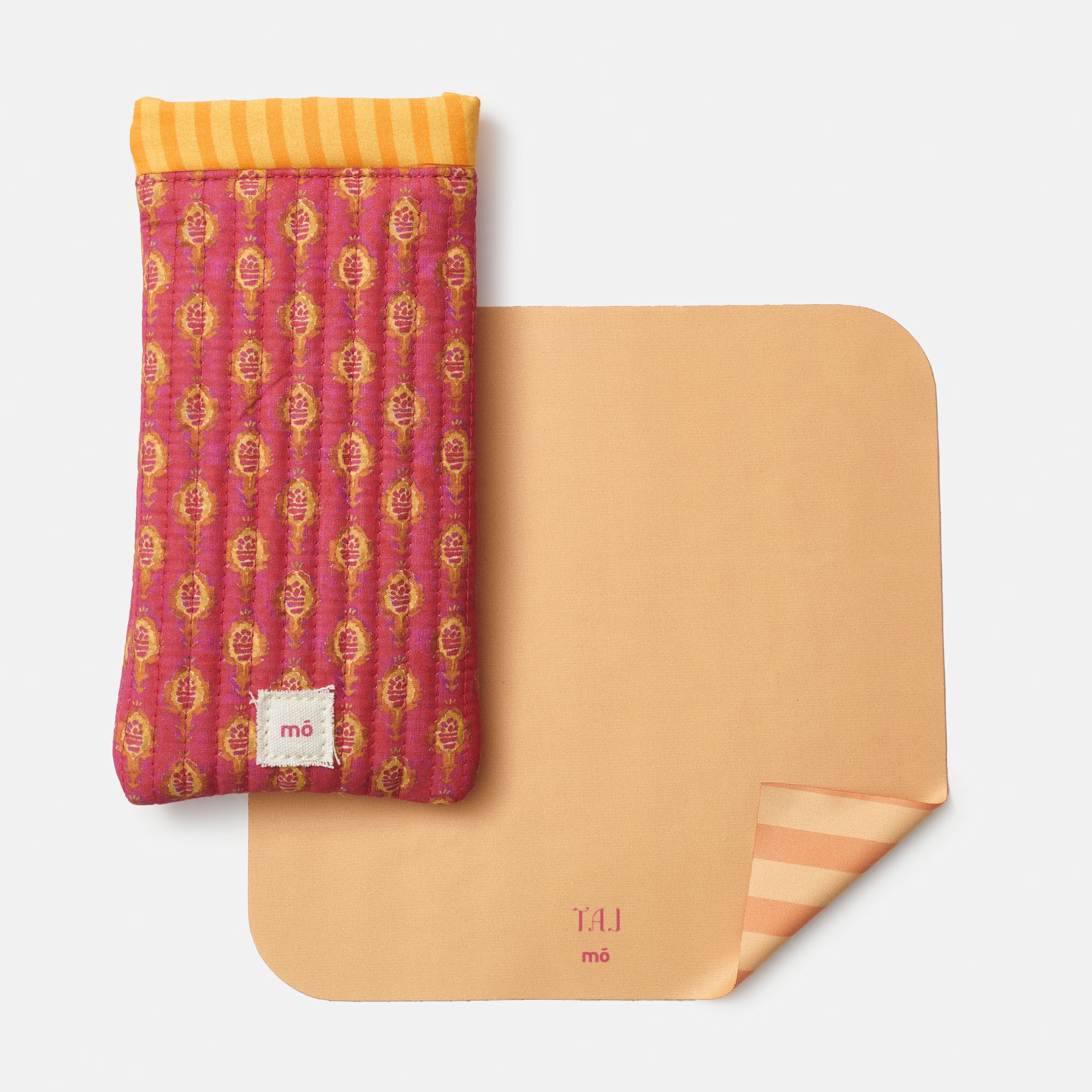 POUCH ACOLCHADO TAJ PRINT ROSA