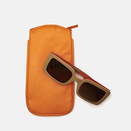 POUCH FLOW BEIGE Y NARANJA