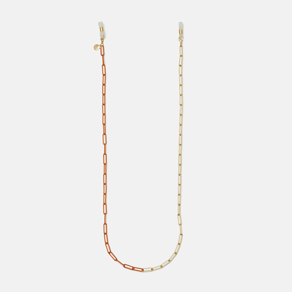 CORDON CADENA FLOW DORADA Y NARANJA  , , large