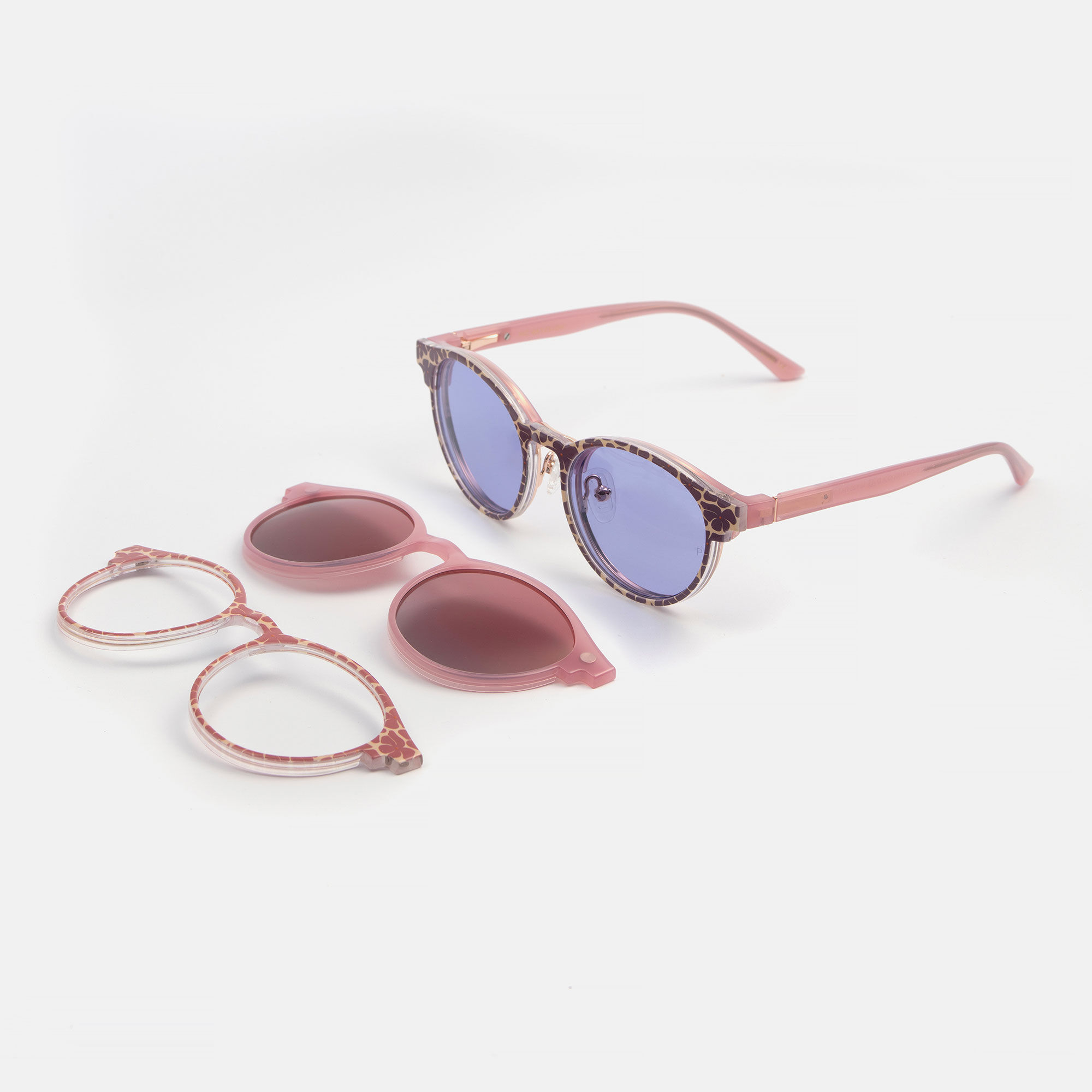 PACK 3 CLIP-ON 0079M BAYES-ON PINK/PURPLE/SHINY 45/16  CAT.1