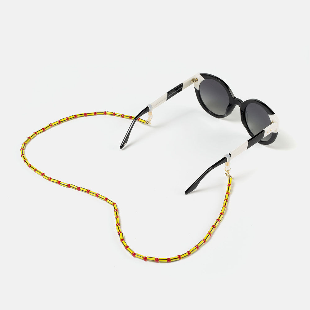 CORDON ABALORIOS AMARILLO SALITRE  , , large