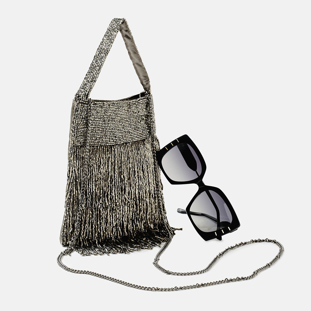 Bolso Madison plateado, , large