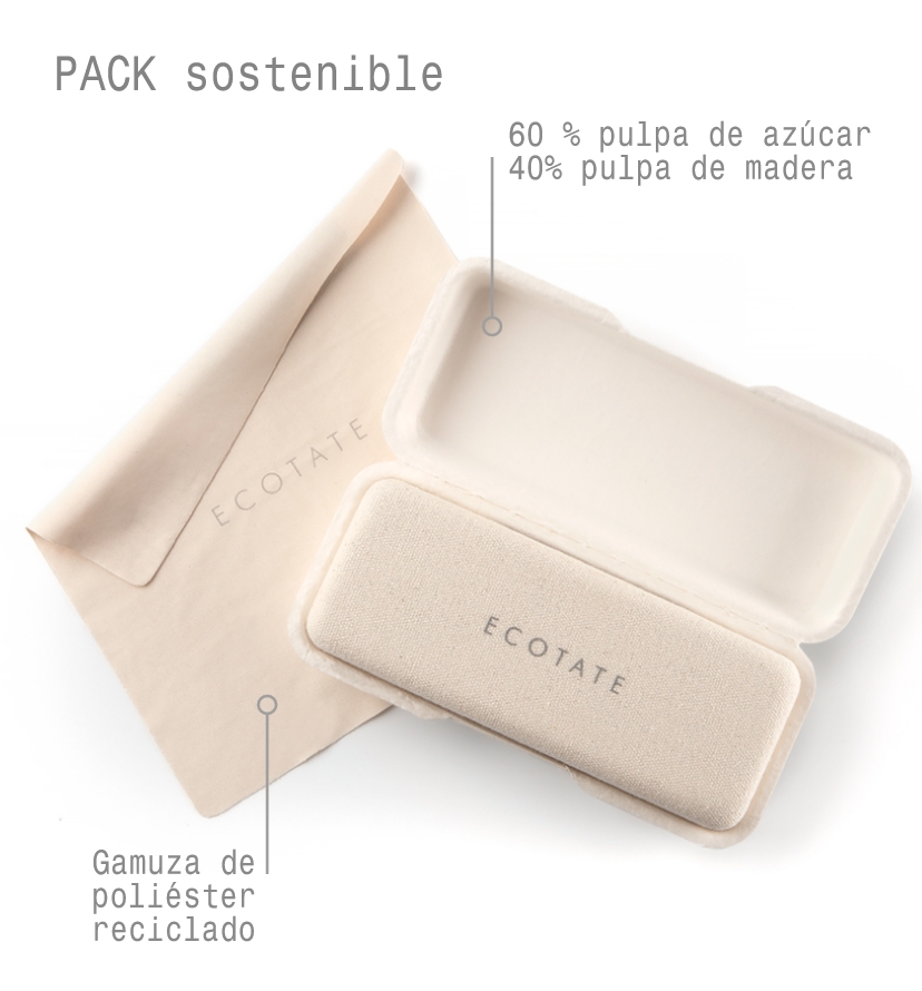 Imagen del packaging de las gafas colección ECOTATE Multiópticas