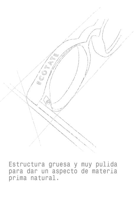 Boceto gafa ECOTATE parte superior Multiópticas