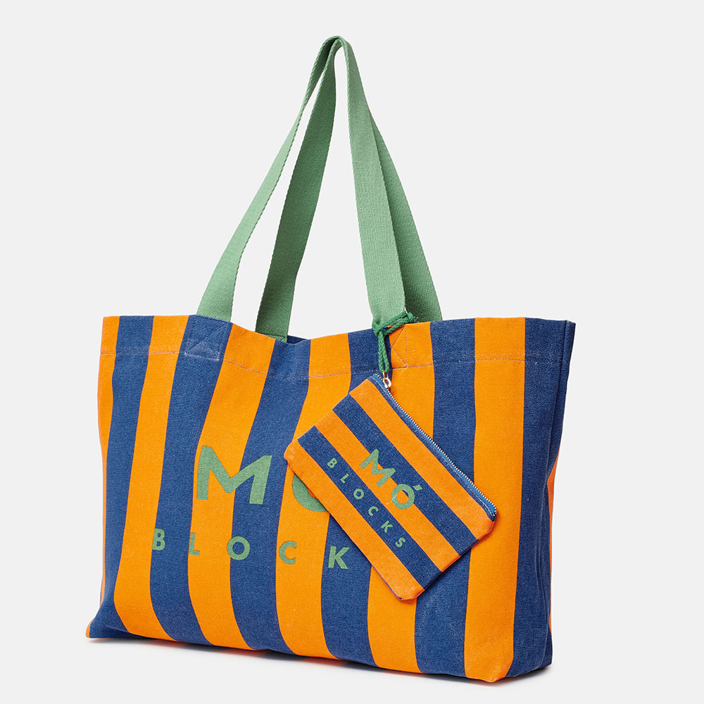 BOLSA BLOCKS AZUL/NARANJA, , large image number 1