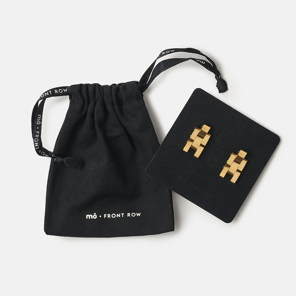 PENDIENTES FRONT ROW GOLD, , large image number 0