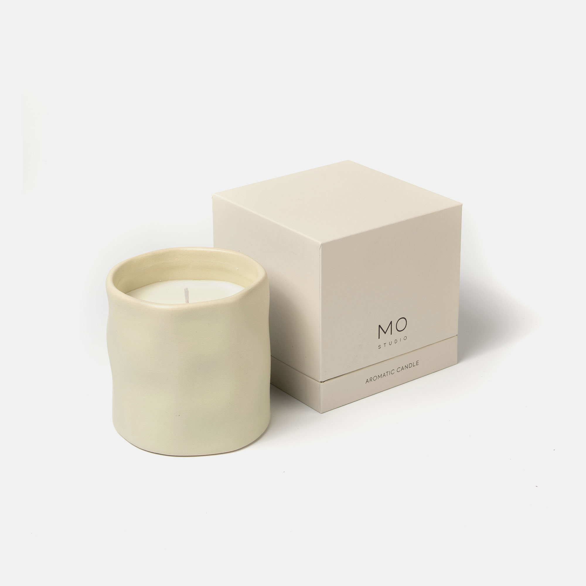 VELA ASIMETRICA DE CERAMICA MO STUDIO II BEIGE, , large image number 0